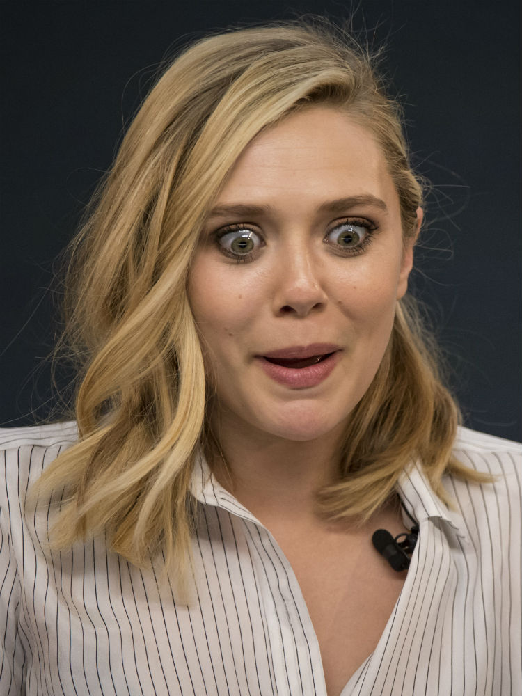 WTF faces: Elizabeth Olsen.