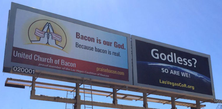 The United Church of Bacon even have billboards! 